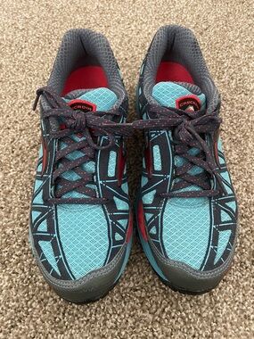 Arcadia Women's Teal, Gray & Red Athletic Running Shoes